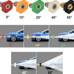 Discount Adapter för högtryckstvätt, 1/4 snabbkoppling kompatibel med Karcher K2-K7, med 5-pack flerstegsmunstycken, tillbehörssats för högtryckstvätt