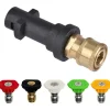 Online Adapter för högtryckstvätt till Karcher K2 K3 K4 K5 K6 K7, Karcher snabbkoppling med 5 munstycken med olika vinklar, 1/4 tum 2,5 GPM 3000 PSI