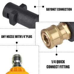 Online Adapter för högtryckstvätt till Karcher K2 K3 K4 K5 K6 K7, Karcher snabbkoppling med 5 munstycken med olika vinklar, 1/4 tum 2,5 GPM 3000 PSI