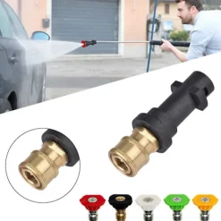 Online Adapter för högtryckstvätt till Karcher K2 K3 K4 K5 K6 K7, Karcher snabbkoppling med 5 munstycken med olika vinklar, 1/4 tum 2,5 GPM 3000 PSI