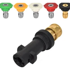 Best Adapter för högtryckstvätt, tillbehörssats för högtryckstvätt, med 5-delad munstyckssats med flera vinklar