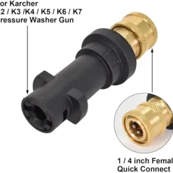 Best Adapter för högtryckstvätt, tillbehörssats för högtryckstvätt, med 5-delad munstyckssats med flera vinklar