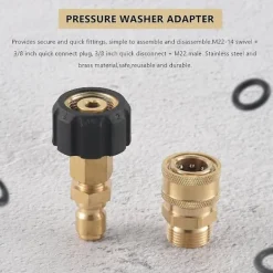 Adapterset för högtryckstvätt, snabbkoppling, M22 14mm vridbar till M22 metrisk anslutning, m22-14 vridbar +