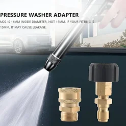 Adapterset för högtryckstvätt, snabbkoppling, M22 14mm vridbar till M22 metrisk anslutning, m22-14 vridbar +