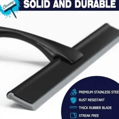 Clearance EURL Allround Duschskrapa: 25 cm Blad, Hållbart Rostfritt Stål, Ergonomiskt Handtag, Självhäftande Förvaringskrok, Rengöring Utan Ränder, Multi-Yta