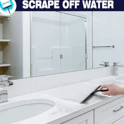 Clearance EURL Allround Duschskrapa: 25 cm Blad, Hållbart Rostfritt Stål, Ergonomiskt Handtag, Självhäftande Förvaringskrok, Rengöring Utan Ränder, Multi-Yta