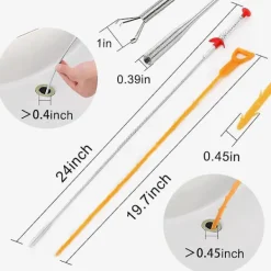 Clearance Althee avloppsrensningsverktyg, 13-pack orm avloppsrensningsverktyg för hårborttagning, 24 tum