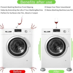 Antivibrationsdämpare, Antivibrationsfötter, 4 Stycken Fötter Tvättmaskin, Stabiliserande Fötter Sockel, Fötter Tvättmaskin, Dämpare M