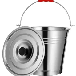 Askspann med lock för utomhus- och inomhusbruk, kolbehållare för grillkol