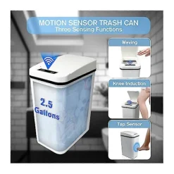 Hot Automatisk Beröringsfri Badrumspapperskorg med Lock Vit Smal Smal Plast Smart Rörelsesensor