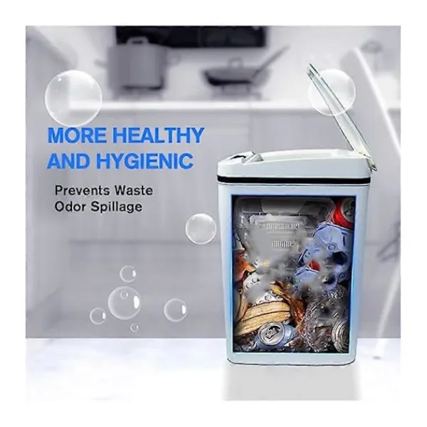 Hot Automatisk Beröringsfri Badrumspapperskorg med Lock Vit Smal Smal Plast Smart Rörelsesensor