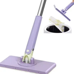 Clearance Automatisk Mini-mopp med Dukbyte – 360° Rotation Lazy Mop Golvrengörare | Hemrengöringsmopp