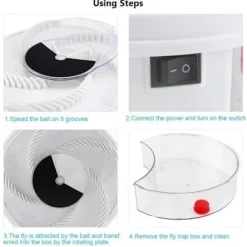 Discount Automatisk Spinning Mute Elektrisk flugfälla-enhet med fångstmat USB-kabel -CY JET1617