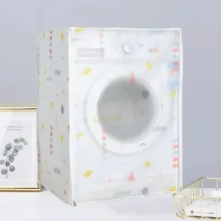 Hot Automatiskt tvättmaskinskydd Premium PEVA tvättmaskinsfodral, vattentätt, dammtätt tvättmaskinsskydd för hemmet (60x55x82cm)