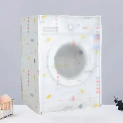 Hot Automatiskt tvättmaskinskydd Premium PEVA tvättmaskinsfodral, vattentätt, dammtätt tvättmaskinsskydd för hemmet (60x55x82cm)