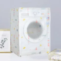 Automatiskt Tvättmaskinskydd Premium PEVA Tvättmaskinsfodral Vattentätt Dammtätt Tvättmaskinsskydd för Hemmet (60x55x82cm)