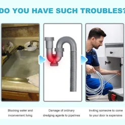 Outlet Avlägsna Hår & Slam Från Duschar, Badkar & Handfat - Snabbverkande Avloppsrensare, Rensa Blockeringar & Långsam Avrinning 2pcs