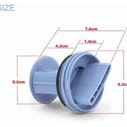 Hot Avloppsplugg för Siemens Bosch WM1095/1065 WD7205 Tvättmaskin Dräneringspump Blå