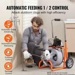 Hot DUOKU Avloppsrengöringsmaskin-- 75FT x 3/8 Tum- Bärbar Avloppsorm- för rör från 2
