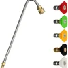 Hot Avloppsrengöringsset Tilt 13" Förlängningsstång 5 Färgade Munstycken 1/4"