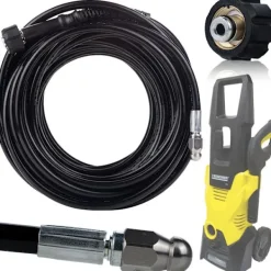 Clearance Rosfix Avloppsrensarslang 40M M22 med Adapter – Högt Tryck | Flexibel | Kompatibel med Karcher K2, K4, HD
