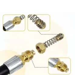 Online Rosfix Avloppsslang 10 M för Högtryckstvätt – Mässingsfjädermunstycke | 200 Bar | Kompatibel med Kranzle D12, Nilfisk Alto