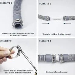 Best Avloppsslangförlängning för tvättmaskiner, 2 m avloppsslang universell tvättmaskinslang, avloppsslang D
