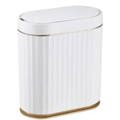 Outlet Badrumspapperskorg med lock, automatisk papperskorg, smal smart papperskorg, 8 liters smal rörelsesensor papperskorg för sovrum, badrum, kontor
