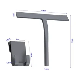 Badrumsskrapa, Silikon Duschskrapa Grå Fönsterskrapa Med Hängande Hacke För Glas För Badrumsrengöring Fönster Skärmtorkare Rengörare