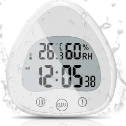 Badrumsur, LCD Digital Alarm med Vattentät Touch Duschur, Timrar Termometer Bärbar