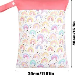 Hot Badväska för våta kläder, vattentät väska för våta kläder med 2 blixtlåsfickor, återanvändbara tvättpåsar