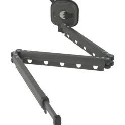 Best Balkong Väggmonterad Vikbar Torkställning Sugkopp Klädhängare Hem Fönster Torkställning Hög Lastkapacitet Grå Trefaldig + Utdragbar