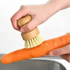 Bambuborste rengöringsborste Naturlig diskborste Mini trä tvättborste Bambuborste set för rengöringsskål 3 st