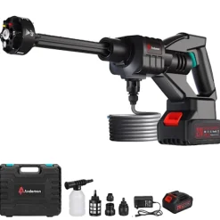 Hot OEM Batteridriven högtryckstvätt, Maxtryck 600 PSI, Nominell effekt 110W, Vattenflöde 5,6L/Min,Elektrisk, 1Batteri, EU