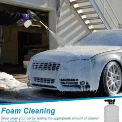 Online Batteridriven Högtryckstvätt, 45 Bar Sladdlös Högtryckspistol med 2 Batterier, 6-i-1 Multifunktionellt Munstycke