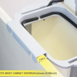 Beige med lock 12 liter hopfällbar hängande soptunna med lock för skåpdörr, kompostbehållare för kök, väggmonterad plastsoptunna för bänkskiva eller | Fyndiq