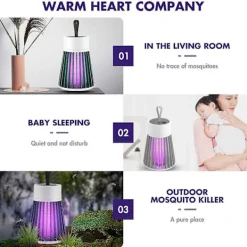 Online Bg-002 Elektronisk myggfångare hushåll bärbar myggdödande lampa insektsfångare fälla med LED-UV 368nm för flugor skadedjur mygg 2000mah laddningsbar Mo | Fyndiq