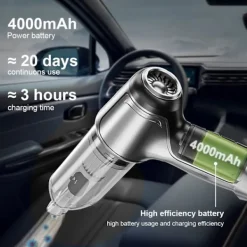 Clearance Bil dammsugare 95000PA trådlös bärbar dammsugare bil hem stark sug handhållen off-white