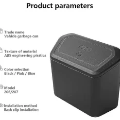 Online Bil soptunna med lock, Mini bil soptunna Bil soptunna Soptunna Organizer, Hemmakontor Kök Vardagsrum Bil soptunna Soptunna (Svart)