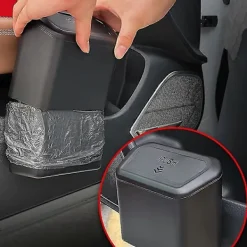 Online Bil soptunna med lock, Mini bil soptunna Bil soptunna Soptunna Organizer, Hemmakontor Kök Vardagsrum Bil soptunna Soptunna (Svart)