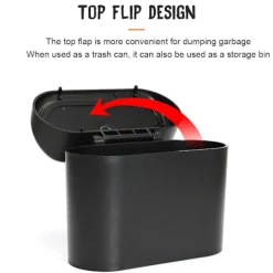 Sale Bilsoptunna hängande bilsoptunnor Bärbar läcksäker fordonssoptunna med trycklock för bilkontor Hem