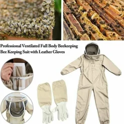 New Biodräkt - Professionell biodlingsdräkt med handskar, skyddande huvudbonad för biodlare mot getingar, anti-getingutrustning, kaffefärgad, storlek XL. | Fyndiq