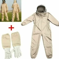 New Biodräkt - Professionell biodlingsdräkt med handskar, skyddande huvudbonad för biodlare mot getingar, anti-getingutrustning, kaffefärgad, storlek XL. | Fyndiq