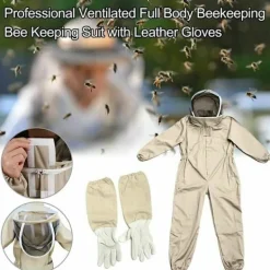 Online Biodräkt - Professionell biodlingsdräkt med handskar, skyddande huvudbonad för biodlare mot getingar, anti-stingutrustning, kaffefärg, storlek XL.[YDE] | Fyndiq