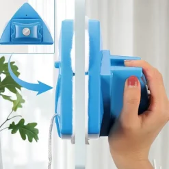 Best Blå - 1 st Dubbelsidig Fönsterputsare Fönstertork Magnetisk