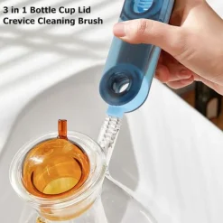Clearance Blå 3-i-1 Rengöringsborste för Flasklock - Multifunktionell och Bekväm