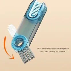 Clearance Blå 3-i-1 Rengöringsborste för Flasklock - Multifunktionell och Bekväm