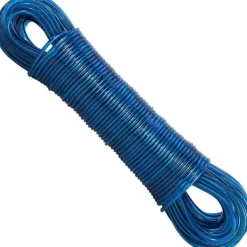 Discount Blå tvättlina, 50 m kraftig extra stark tvättlina med stålkärna, robust tvättlina,