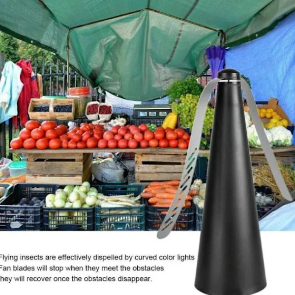 Clearance Bladavvisande - Smärtfri Anti Fly Fan 8.5x24.5x8.5cm - Skydd Mot Flygande Insekter - Utomhusmåltider Trädgård Camping 2st Svart KLB