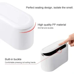 Bordskorg, Plast med Fällbart Lock (Vit)